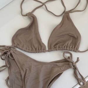 Taupe Triangle Bikini Set